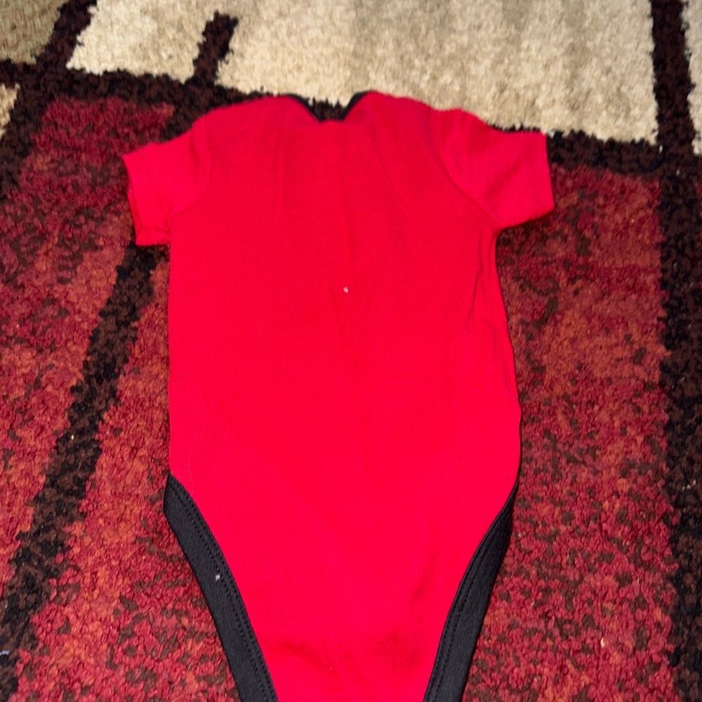 Jordan Red and Black Baby Bodysuit - Picture 3 of 3